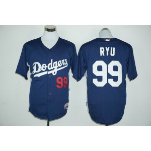 MLB Dodgers 99 Hyun-Jin Ryu Navy Blue Cooperstown Men Jersey MLB Dodgers 99 Hyun-Jin Ryu Navy Blue Cooperstown Men Jersey