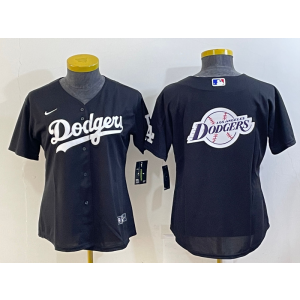 MLB Dodgers Blank Black Baseball Logo Nike Women Jersey MLB Dodgers Blank Black Baseball Logo Nike Women Jersey