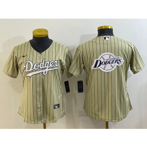 MLB Dodgers Blank Cream Baseball Logo Nike Women Jersey MLB Dodgers Blank Cream Baseball Logo Nike Women Jersey