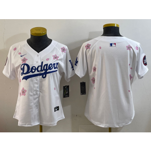 MLB Dodgers Blank White 2025 Tokyo Series Nike Cool Base Women Jersey MLB Dodgers Blank White 2025 Tokyo Series Nike Cool Base Women Jersey