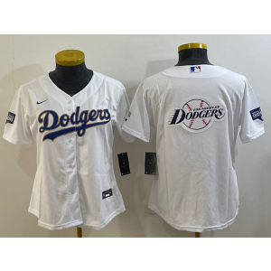 MLB Dodgers Blank White Baseball Logo Nike Women Jersey MLB Dodgers Blank White Baseball Logo Nike Women Jersey