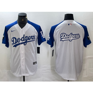 MLB Dodgers Blank White Blue Baseball Nike Cool Base Men Jersey MLB Dodgers Blank White Blue Baseball Nike Cool Base Men Jersey
