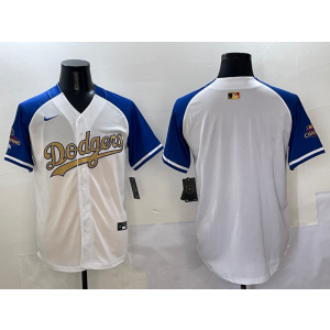 MLB Dodgers Blank White Gold Champion Nike Cool Base Men Jersey MLB Dodgers Blank White Gold Champion Nike Cool Base Men Jersey
