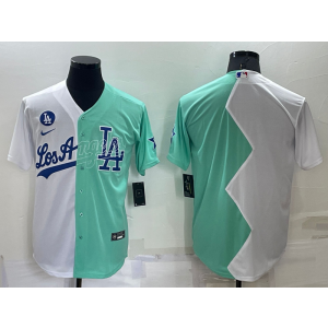 MLB Dodgers Blank White Green Nike Cool Base Split Men Jersey MLB Dodgers Blank White Green Nike Cool Base Split Men Jersey