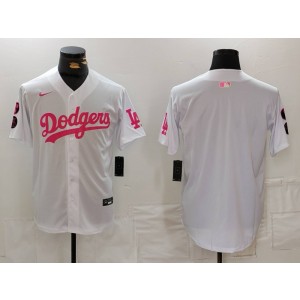 MLB Dodgers Blank White Pink Nike Cool Base Men Jersey MLB Dodgers Blank White Pink Nike Cool Base Men Jersey