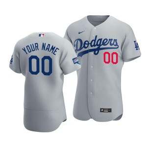 MLB Dodgers Customized Grey 2020 World Series Champions Flexbase Men Jersey MLB Dodgers Customized Grey 2020 World Series Champions Flexbase Men Jersey