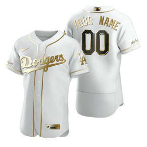 MLB Dodgers Customized White Gold Flexbase Men Jersey MLB Dodgers Customized White Gold Flexbase Men Jersey