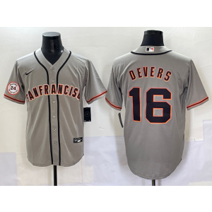 MLB Giants 16 Devers Grey Nike Cool Base Men Jersey MLB Giants 16 Devers Grey Nike Cool Base Men Jersey