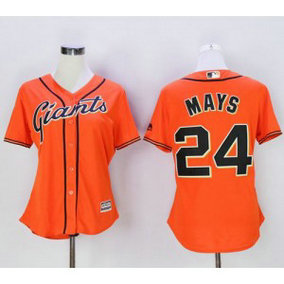 MLB Giants 24 Willie Mays Orange Alternate Women Jersey MLB Giants 24 Willie Mays Orange Alternate Women Jersey