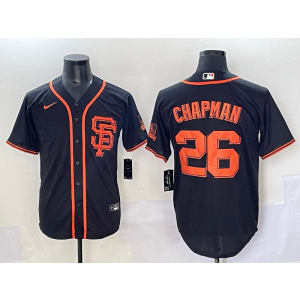 MLB Giants 26 Matt Chapman Black Nike Cool Base Men Jersey