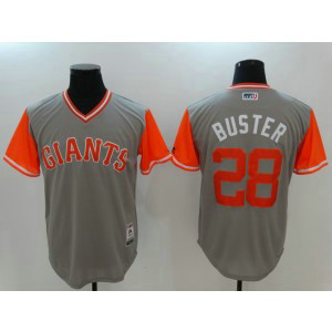 MLB Giants 28 Buster Posey Buster Grey 2018 Players' Weekend Men Jersey