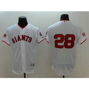 MLB Giants 28 Buster Posey White Stars and Stripes Flexbase Men Jersey