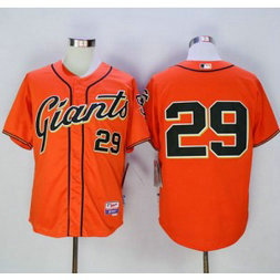 MLB Giants 29 Jeff Samardzija Orange Alternate Cool Base Men Jersey