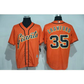 MLB Giants 35 Brandon Crawford Orange New Cool Base Men Jerseys MLB Giants 35 Brandon Crawford Orange New Cool Base Men Jerseys