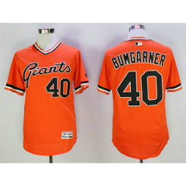 MLB Giants 40 Madison Bumgarner Orange Throwback Flexbase Men Jersey