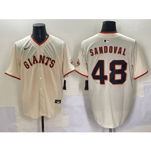 MLB Giants 48 Sandoval Cream Nike Cool Base Men Jersey MLB Giants 48 Sandoval Cream Nike Cool Base Men Jersey