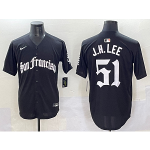 MLB Giants 51 J.H Lee New Black Nike Cool Base Men Jersey MLB Giants 51 J.H Lee New Black Nike Cool Base Men Jersey