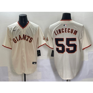 MLB Giants 55 Lincecum Cream Nike Cool Base Men Jersey MLB Giants 55 Lincecum Cream Nike Cool Base Men Jersey