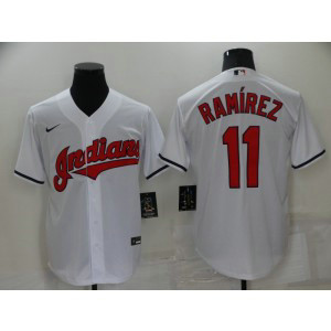 MLB Indians 11 Jose Ramirez White Nike Cool Base Men Jersey MLB Indians 11 Jose Ramirez White Nike Cool Base Men Jersey