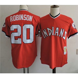 MLB Indians 20 Frank Robinson Red Throwback Cooperstown Men Jersey MLB Indians 20 Frank Robinson Red Throwback Cooperstown Men Jersey