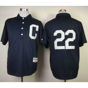 MLB Indians 22 Jason Kipnis Navy Blue 1902 Turn Back The Clock Men Jersey MLB Indians 22 Jason Kipnis Navy Blue 1902 Turn Back The Clock Men Jersey