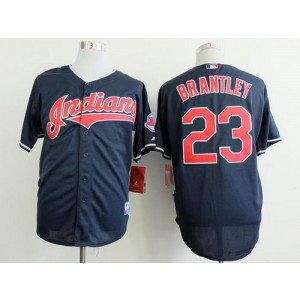 MLB Indians 23 Michael Brantley Navy Blue Cool Base Men Jerseys MLB Indians 23 Michael Brantley Navy Blue Cool Base Men Jerseys