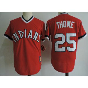 MLB Indians 25 Jim Thome Red Cooperstown Collection Men Jerseys MLB Indians 25 Jim Thome Red Cooperstown Collection Men Jerseys
