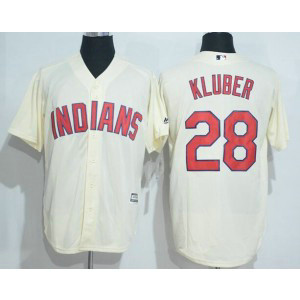 MLB Indians 28 Corey Kluber Cream Majestic Cool Base Men Jersey MLB Indians 28 Corey Kluber Cream Majestic Cool Base Men Jersey