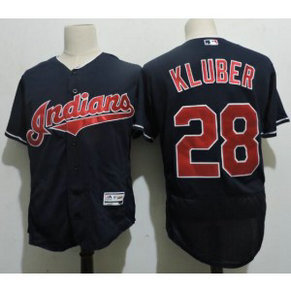 MLB Indians 28 Corey Kluber Navy Blue Flexbase Men Jersey MLB Indians 28 Corey Kluber Navy Blue Flexbase Men Jersey