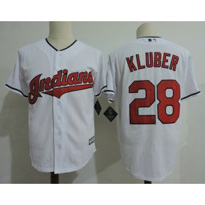 MLB Indians 28 Corey Kluber White New Cool Base Men Jersey MLB Indians 28 Corey Kluber White New Cool Base Men Jersey