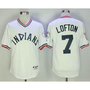 MLB Indians 7 Kenny Lofton White Throwback Men Jersey MLB Indians 7 Kenny Lofton White Throwback Men Jersey