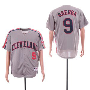MLB Indians 9 Carlos Baerga Gray Throwback Men Jersey MLB Indians 9 Carlos Baerga Gray Throwback Men Jersey