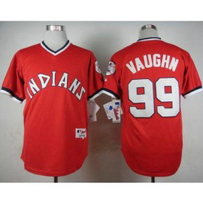 MLB Indians 99 Ricky Vaughn Red 1974 Turn Back The Clock Men Jersey MLB Indians 99 Ricky Vaughn Red 1974 Turn Back The Clock Men Jersey