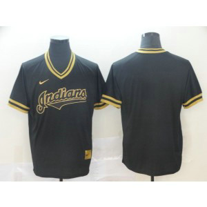 MLB Indians Blank Black Gold Nike Cooperstown Legend V Neck Men Jersey MLB Indians Blank Black Gold Nike Cooperstown Legend V Neck Men Jersey