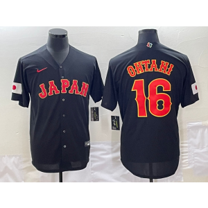 MLB Janpan 16 Shohei Ohtani Samurai Black Nike Cool Base Men Jersey MLB Janpan 16 Shohei Ohtani Samurai Black Nike Cool Base Men Jersey