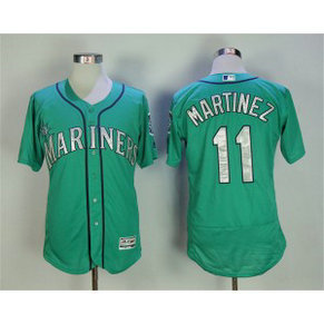 MLB Mariners 11 Edgar Martinez Green Flexbase Men Jersey