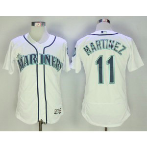 MLB Mariners 11 Edgar Martinez White Flexbase Men Jersey