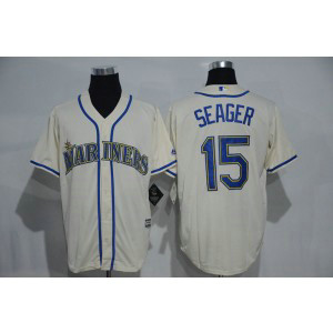MLB Mariners 15 Kyle Seager Cream New Cool Base Men Jersey