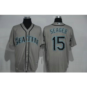 MLB Mariners 15 Kyle Seager Grey New Cool Base Men Jersey