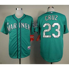 MLB Mariners 23 Nelson Cruz Green Cool Base Men Jersey