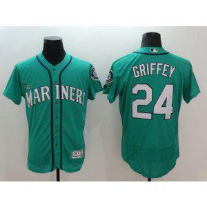 MLB Mariners 24 Ken Griffey Green Flexbase Men Jersey