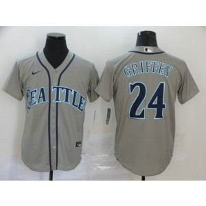 MLB Mariners 24 Ken Griffey Jr. Gray 2020 Nike Cool Base Men Jersey