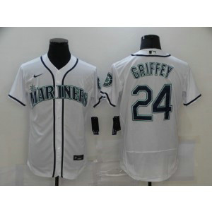 MLB Mariners 24 Ken Griffey White 2020 Nike Flexbase Men Jersey