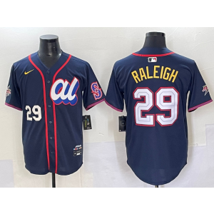 MLB Mariners 29 Raleigh Navy American League 2025 All Star Nike Cool Base Men Jersey