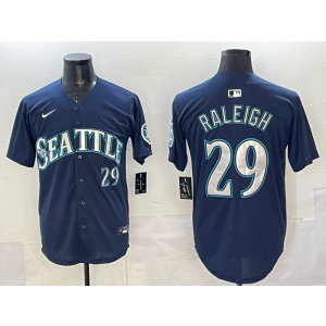 MLB Mariners 29 Raleigh Navy Nike Cool Base Men Jersey