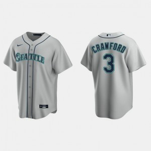 MLB Mariners 3 J.P. Crawford Gray Nike Cool Base Men Jersey