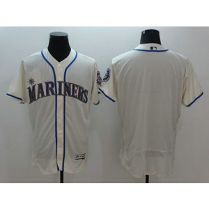 MLB Mariners Blank Cream Flexbase Men Jersey