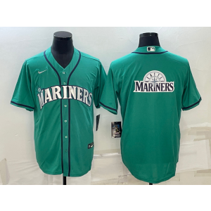 MLB Mariners Blank Green Baseball Logo Nike Men Jersey