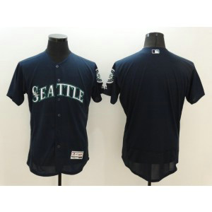 MLB Mariners Blank Navy Blue Flexbase Men Jersey