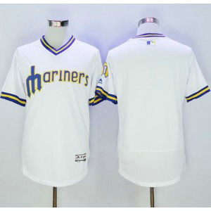 MLB Mariners Blank White Flexbase Cooperstown Men Jersey